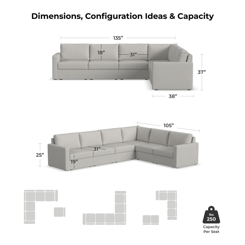 Flexsteel Flex 6 - Piece Upholstered Modular Sectional | Wayfair